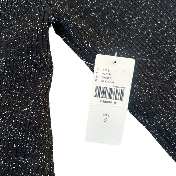 Anthropologie Sweetheart Sweater Top Black & Gold SMALL NWT  Goth Dark Academia - Picture 6 of 16